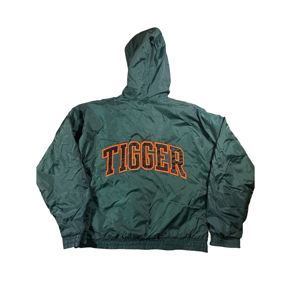 Vintage Disney Catalog Tigger Hooded Windbreaker Jacket Green Mens Medium Lined